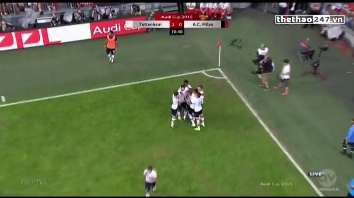 Video bàn thắng: Tottenham 2-0 AC Milan (Tranh hạng 3 Audi Cup 2015)