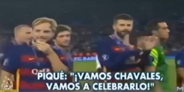 VIDEO: Gerard Pique chửi thề Real trong lúc ăn mừng Siêu cúp châu Âu