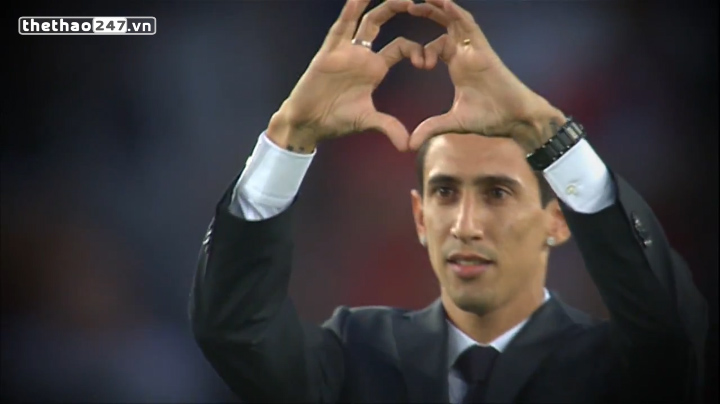 VIDEO: Di Maria ra dấu trái tim với fan PSG trên sân Công viên các Hoàng tử