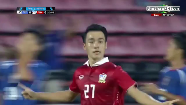 VIDEO: Sao U19 Thái Lan lập siêu phẩm solo ghi bàn từ giữa sân