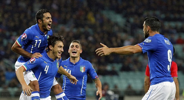 Video bàn thắng: Azerbaijan 1-3 Italia (Vòng loại Euro 2016)