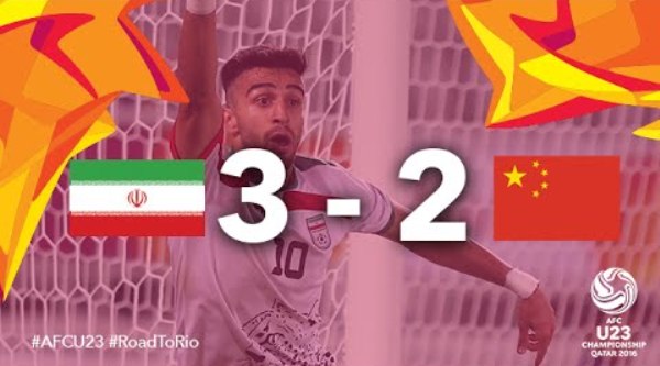 Video bàn thắng: Iran 3-2 Trung Quốc (VCK U23 châu Á 2016)