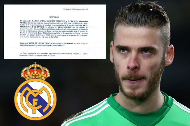 Hợp đồng của De Gea với Real Madrid bị tiết lộ