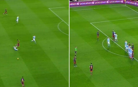 VIDEO: Siêu phẩm sút phạt 'gian lận' của Messi trước Celta Vigo