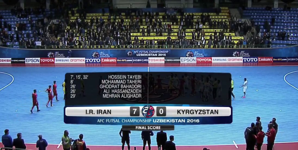 Video Futsal: Iran 7-0 Kyrgyzstan (Tứ kết giải VĐ châu Á 2016)