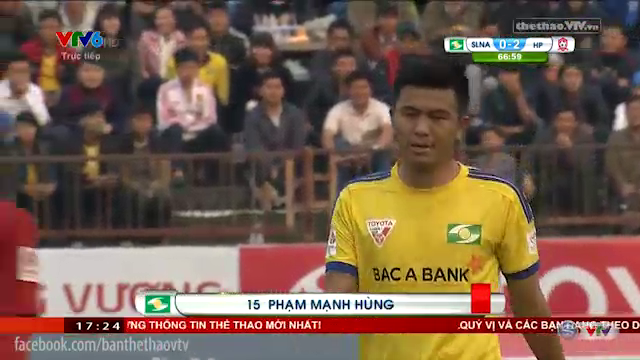 VIDEO: Phạm Mạnh Hùng nhận thẻ đỏ đầu tiên ở V-League 2016