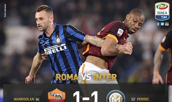 Video bàn thắng: Roma 1-1 Inter Milan (Vòng 30 Serie A)