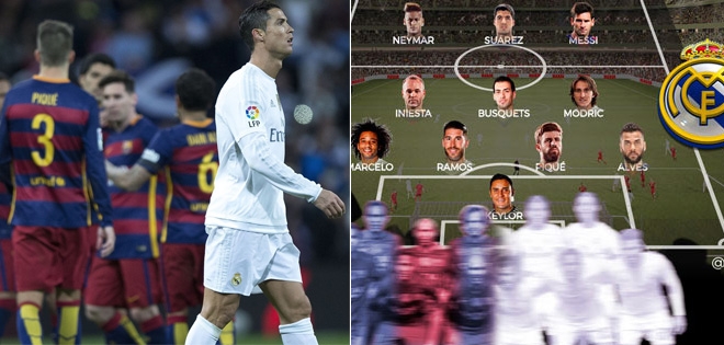 Đội hình tiêu biểu kết hợp Barca-Real: Ronaldo bật bãi