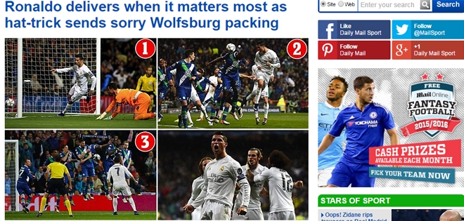 Truyền thông quốc tế ngả mũ trước Ronaldo