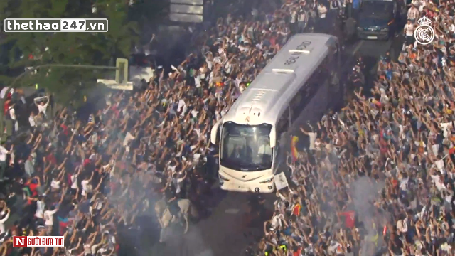 VIDEO: Bầu không khí cuồng nhiệt khó tin của CĐV Real trước SVĐ Bernabeu