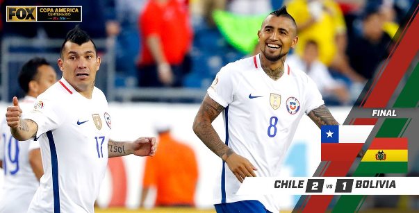Video bàn thắng: Chile 2-1 Bolivia (Vòng bảng Copa America 2016)