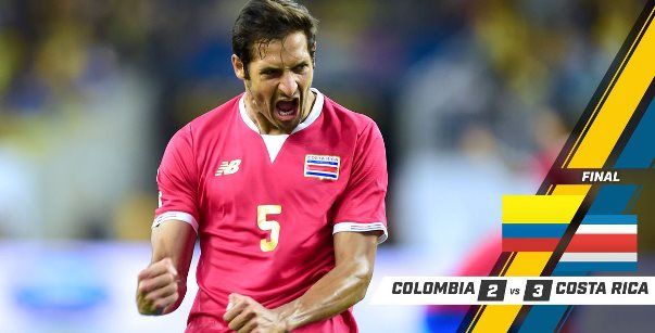 Video bàn thắng: Colombia 2-3 Costa Rica (Vòng bảng Copa America 2016)