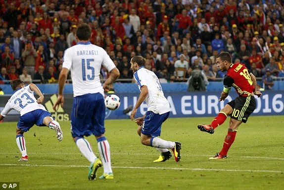 Video bàn thắng: Bỉ 0-2 Italia (EURO 2016)