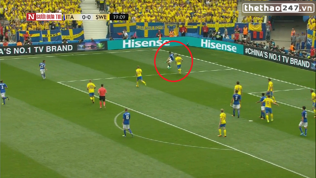 VIDEO: Pha xử lý bóng tinh tế của Florenzi trước Thụy Điển