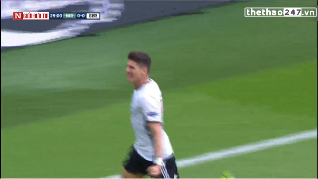 VIDEO: Mario Gomez mở tỷ số (Đức 1-0 Bắc Ireland)