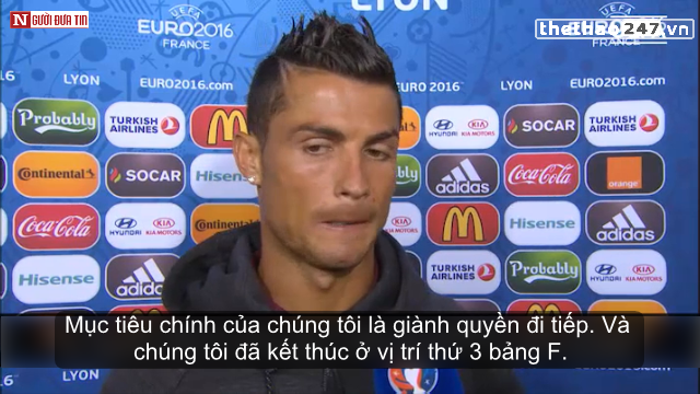 VIDEO: Phỏng vấn Ronaldo sau trận hòa kịch tính trước Hungary