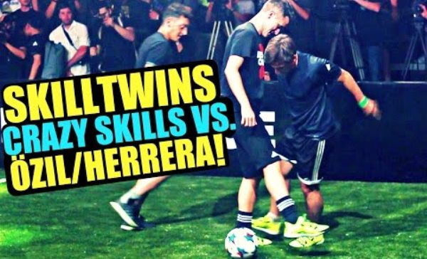 VIDEO: Ozil - Herrera so tài kỹ thuật với nhóm SkillTwins