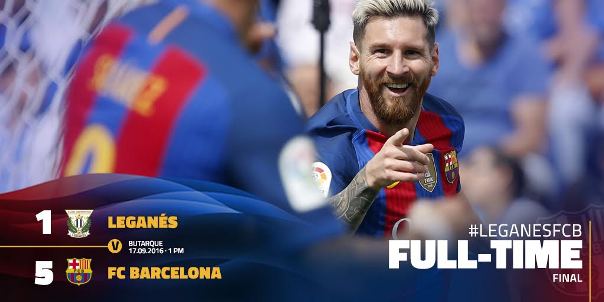 Video bàn thắng: Leganes 1-5 Barcelona (Vòng 4 La Liga)
