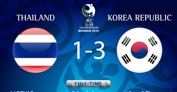 Video bàn thắng: U19 Thái Lan 1-3 U19 Hàn Quốc (U19 châu Á 2016)
