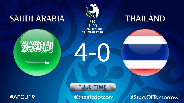Video bàn thắng: Saudi Arabia 4-0 Thái Lan (U19 châu Á 2016)