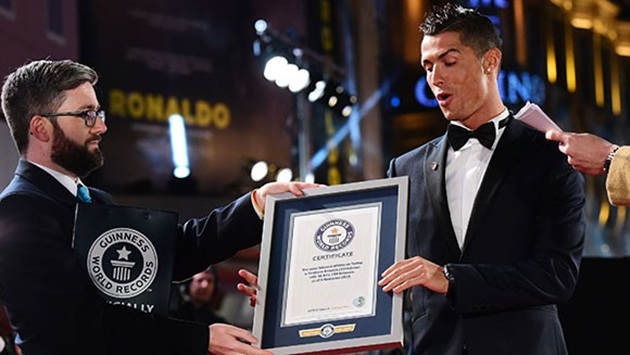 Ronaldo tiếp tục được sách kỷ lục Guinness vinh danh