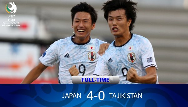 Video bàn thắng: U19 Nhật Bản 4-0 U19 Tajikistan (Tứ kết U19 châu Á 2016)