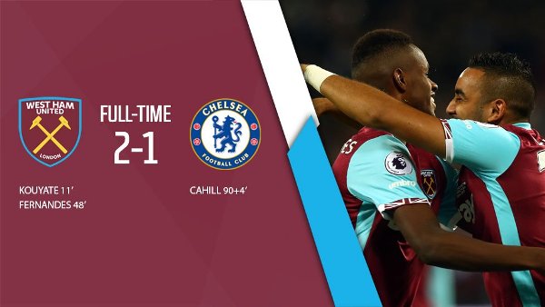 Video bàn thắng: West Ham 2-1 Chelsea (Vòng 4 Cúp liên đoàn Anh)