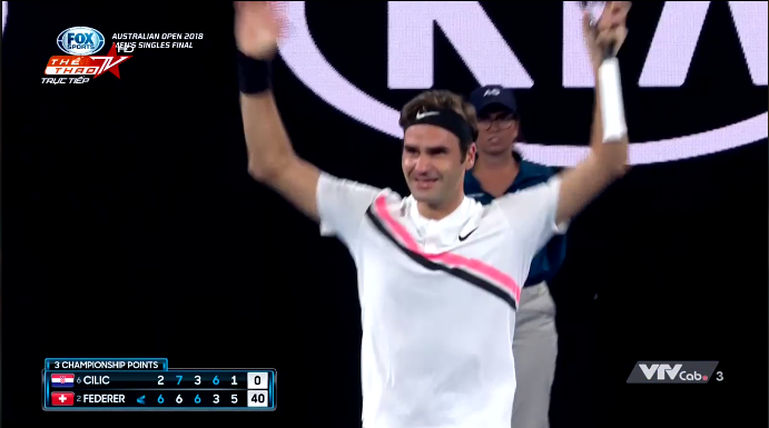 Federer đăng quang kịch tính sau 5 set trước Cilic- AusOpen!