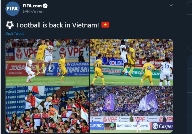 FIFA ấn tượng với sự trở lại của bóng đá Việt Nam