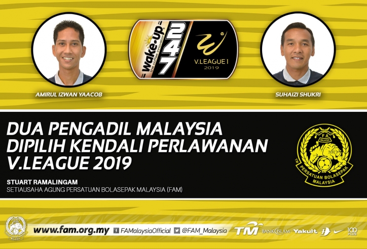 2 trọng tài Malaysia bắt chính những trận cầu đinh tại V-League