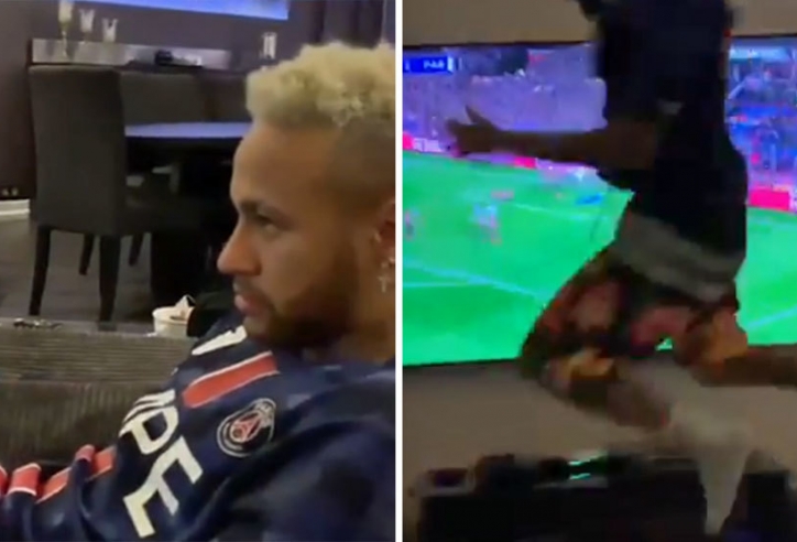 VIDEO: Neymar tập tễnh ăn mừng phấn khích khi PSG hạ MU