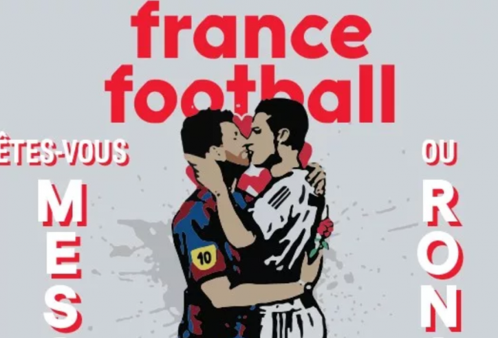 Messi bất ngờ hôn Ronaldo trên bìa tạp chí