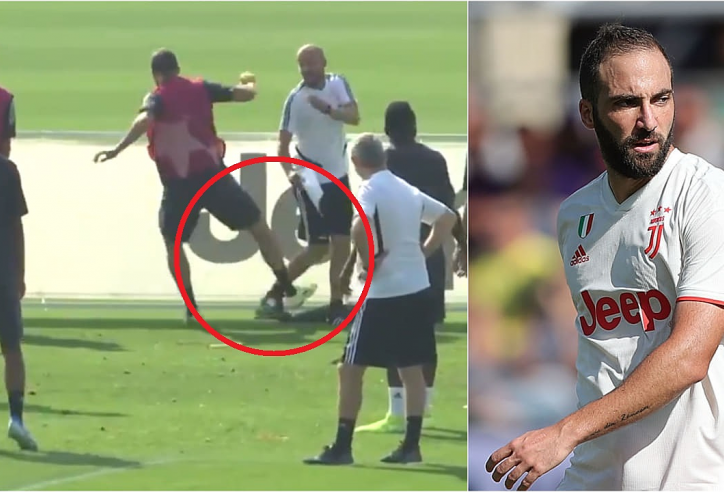 VIDEO: Higuain nổi nóng đạp HLV vì bị 'hầm ma' lúc đá tập