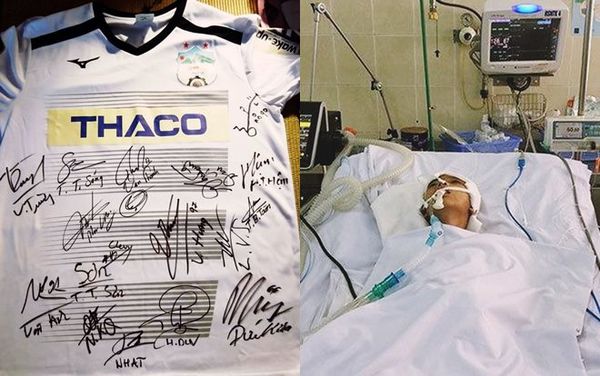 Hoang Anh Gia Lai players sell jersey to save a child suffering fatal disease