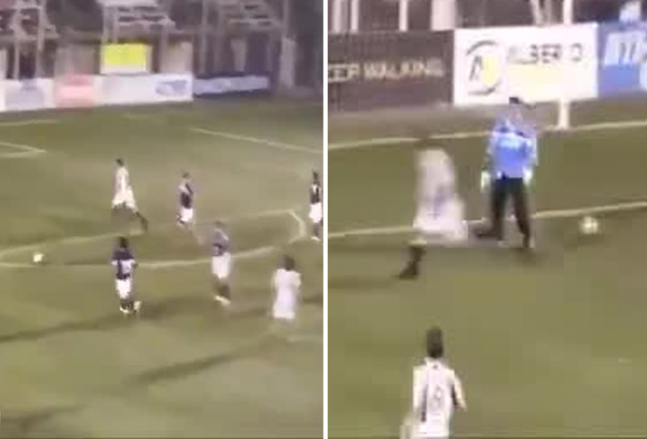 VIDEO: Khó tin với pha ghi bàn không cần chạm bóng