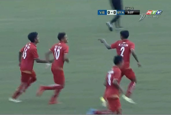 Thi đấu lép vế, U21 Myanmar tận dụng tốt cơ hội ghi bàn