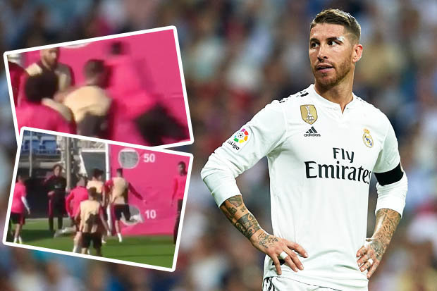 NÓNG: Real khủng hoảng, Ramos 'tẩn' đàn em trên sân tập