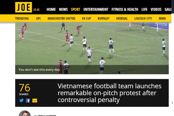 Báo chí thế giới châm biếm sự cố trên sân Thống Nhất ở V-League
