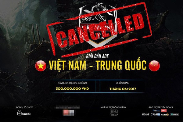 Giải AOE Việt Trung 2017 tạm hoãn vô thời hạn