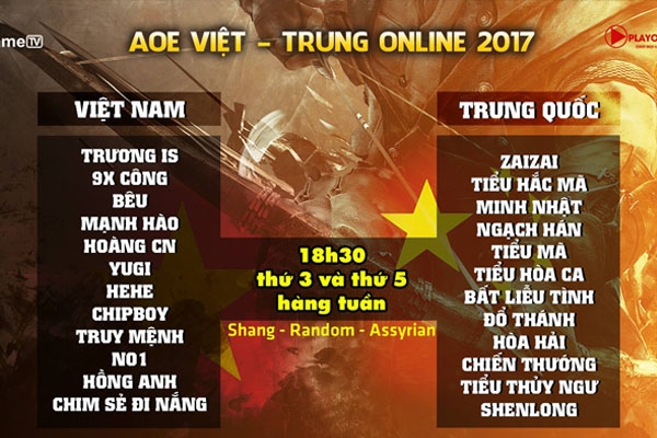VN giành chiến thắng đầu tiên trước TQ ở giải AOE Việt Trung Online 2017