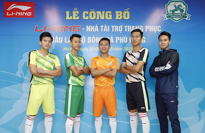 CLB bóng đá Phù Đổng nhận tài trợ từ thương hiệu thể thao Li-Ning
