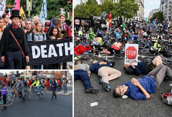 Hàng trăm người đi xe đạp biểu tình chống 'cái chết' ở London