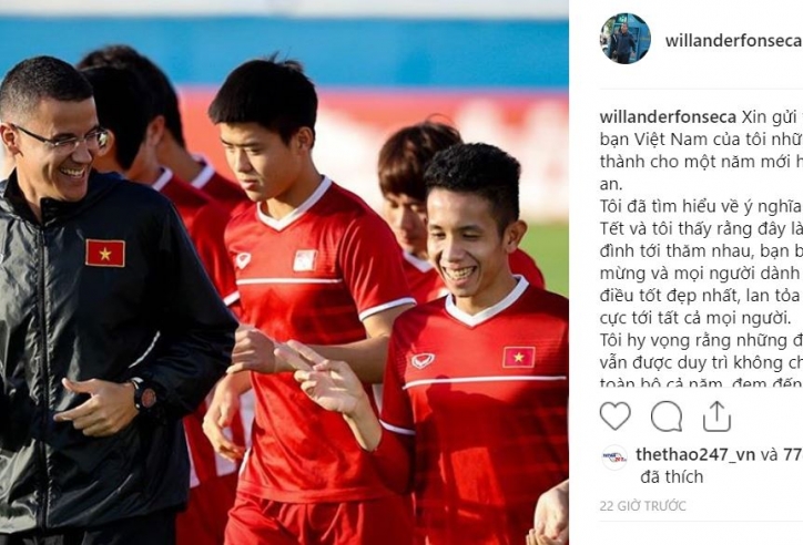 Trợ lý Brazil của HLV Park chúc Tết bằng tiếng Việt 
