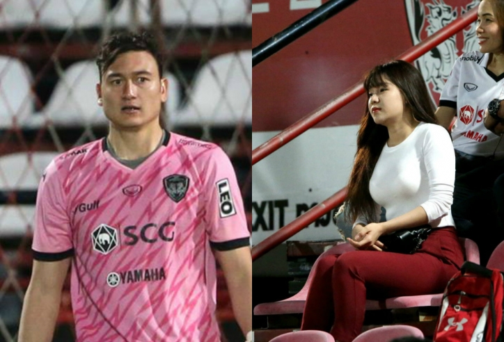 Bạn gái Văn Lâm xuất hiện trong trận đấu của Muangthong Utd