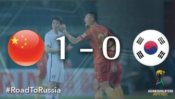 Trung Quốc gây sốc trước Hàn Quốc ở vòng loại World Cup 2018
