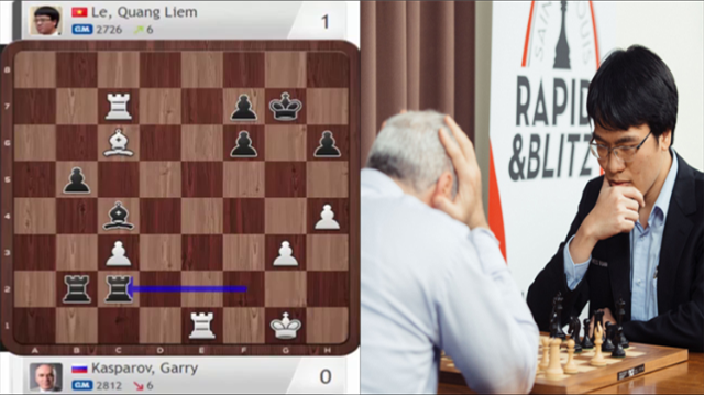 Lê Quang Liêm trả nợ thành công Vua cờ Kasparov ở cờ chớp