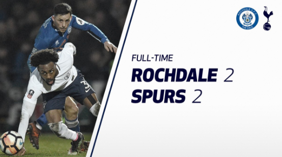 Highlights: Rochdale 2-2 Tottenham (Vòng 1/8 FA Cup)