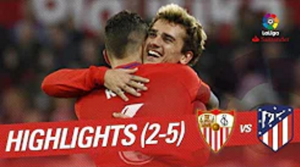 Highlights: Sevilla 2-5 Atletico Madrid (Vòng 25 La Liga)