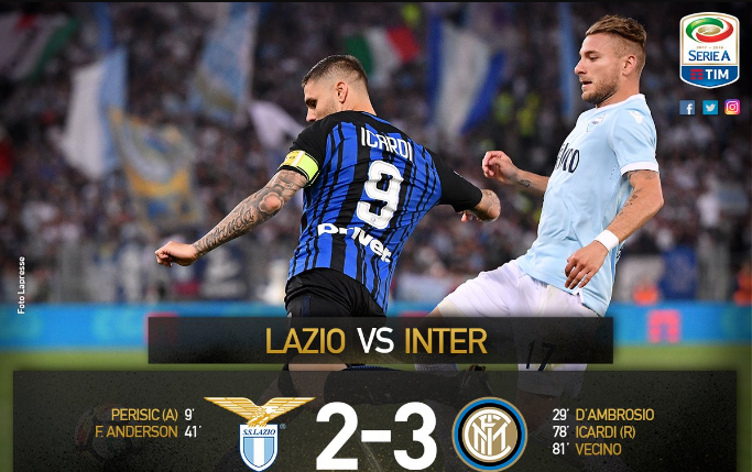 Highlights: Lazio 2-3 Inter (Vòng 38 Serie A)