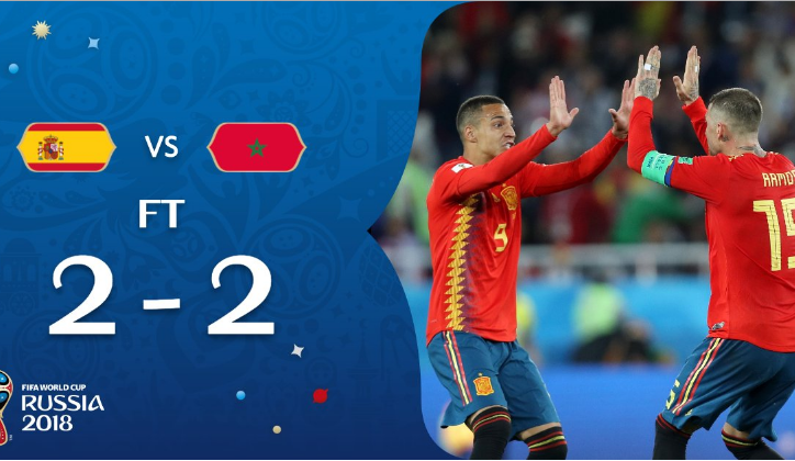 Highlights: Tây Ban Nha 2-2 Ma Roc (Bảng B World Cup 2018)